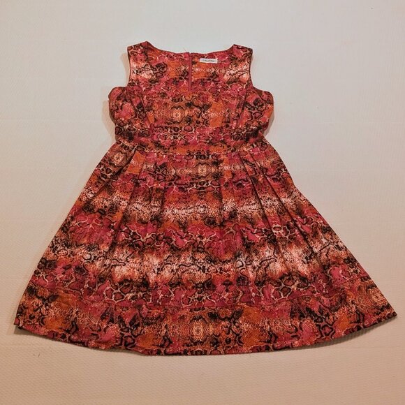 Calvin Klein Pink Snakeskin Print Fit & Flare Dress, Women's Size 10 - Picture 5 of 6